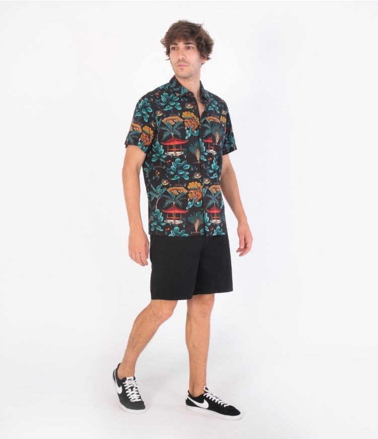 Hurley Shirt Corta Sleeve Rincon Negros | VBQSXJ-647