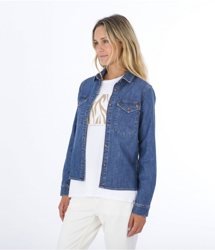 Hurley Shirt Denim Oceancare Birdie Denim22 | WHYLQU-140