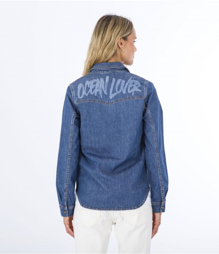 Hurley Shirt Denim Oceancare Birdie Denim22 | WHYLQU-140