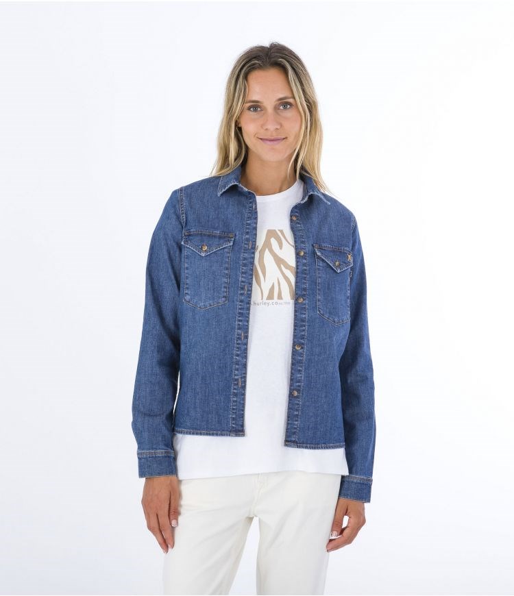Hurley Shirt Denim Oceancare Birdie Denim22 | WHYLQU-140