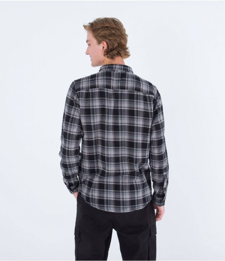 Hurley Shirt Flannel Portland Organic Negros | YNUARQ-463