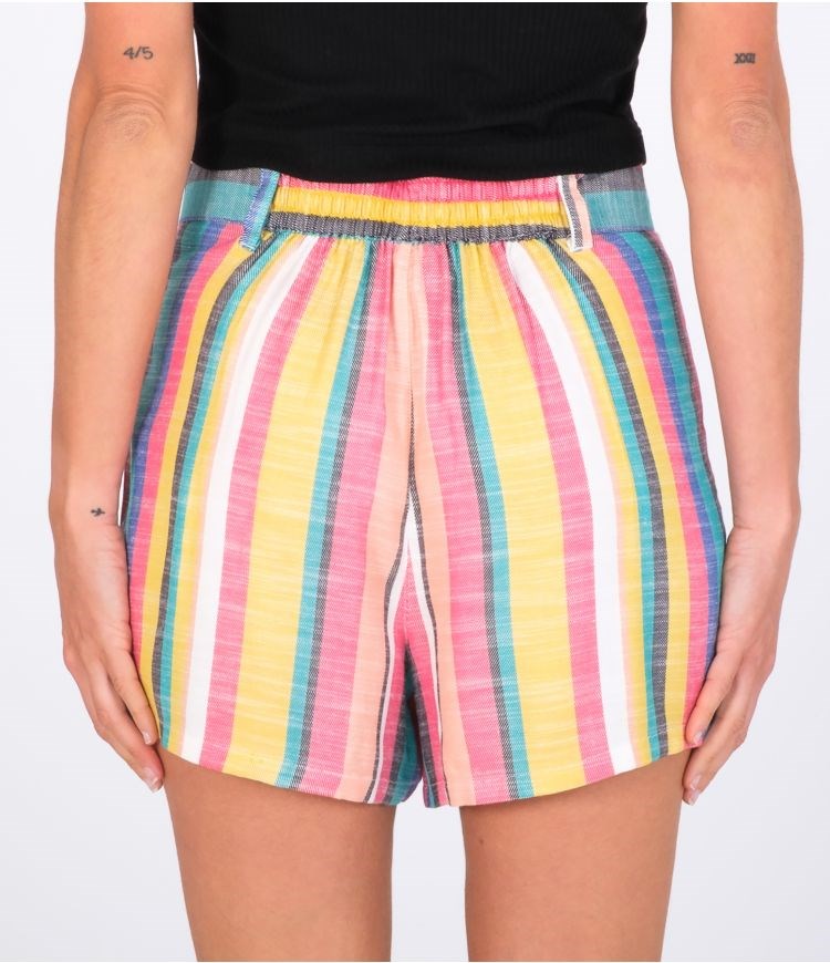 Hurley Shorts High Waisted Button Front Rayas | TFJPHK-834
