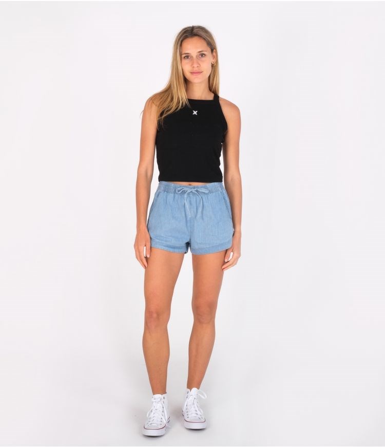Hurley Shorts High Waisted Cindy Chambray New Age Bleach | UDBTGN-701