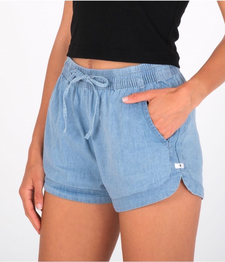 Hurley Shorts High Waisted Cindy Chambray New Age Bleach | UDBTGN-701