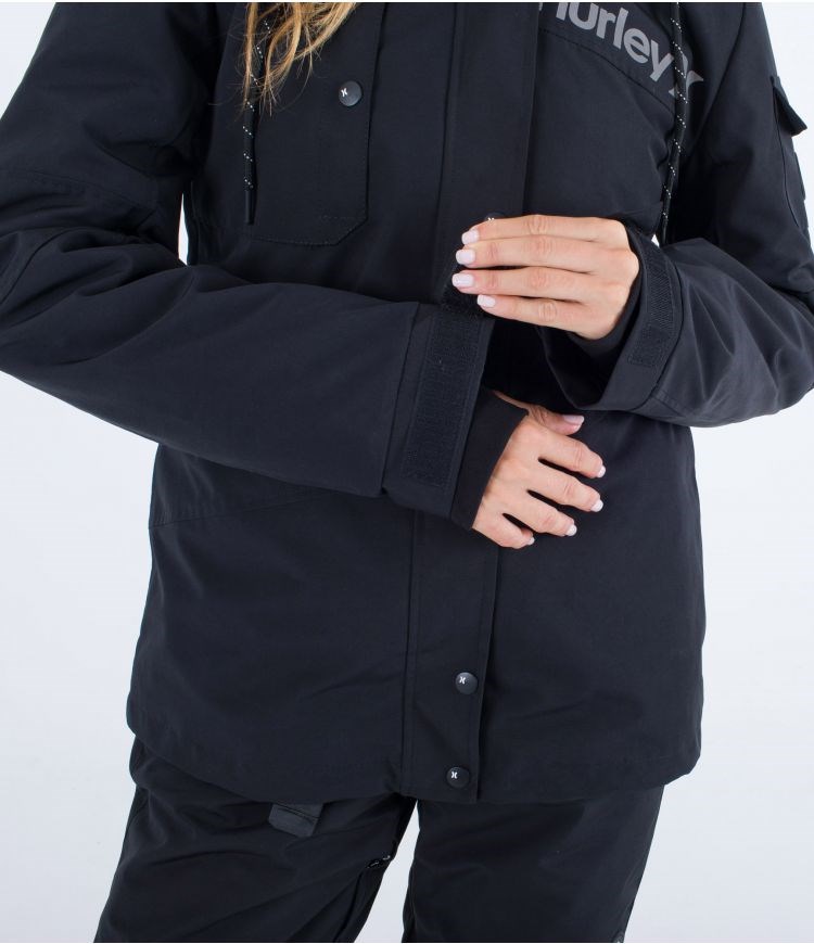 Hurley Snow Jacket Architectural 3m Negros | KBQVZG-539