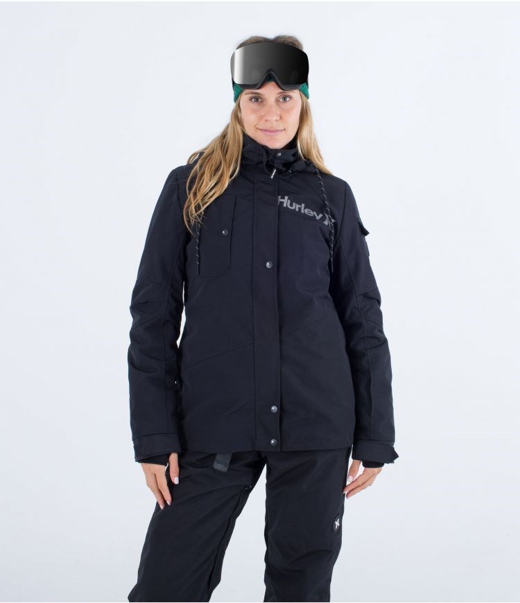 Hurley Snow Jacket Architectural 3m Negros | KBQVZG-539
