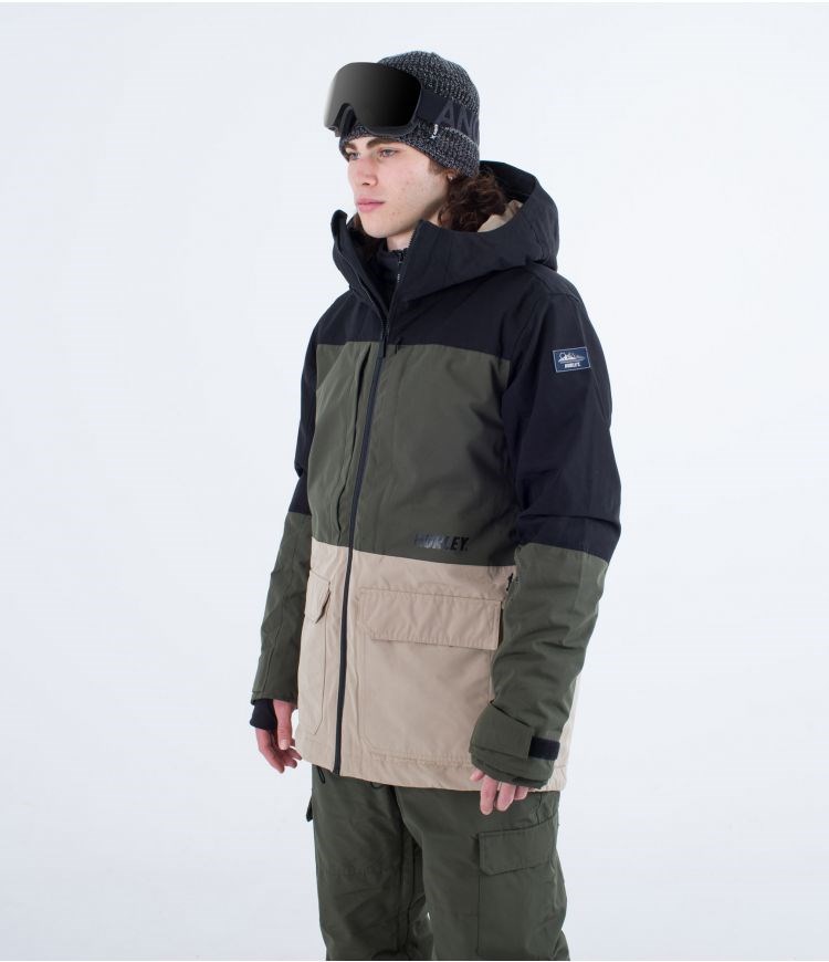 Hurley Snow Jacket Rutland Negros Kaki Kaki | FQPONV-470