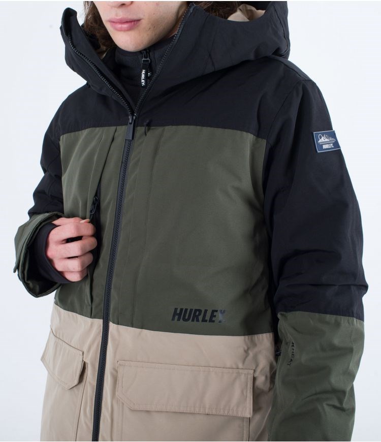 Hurley Snow Jacket Rutland Negros Kaki Kaki | FQPONV-470