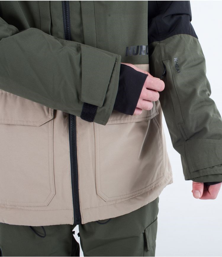 Hurley Snow Jacket Rutland Negros Kaki Kaki | FQPONV-470