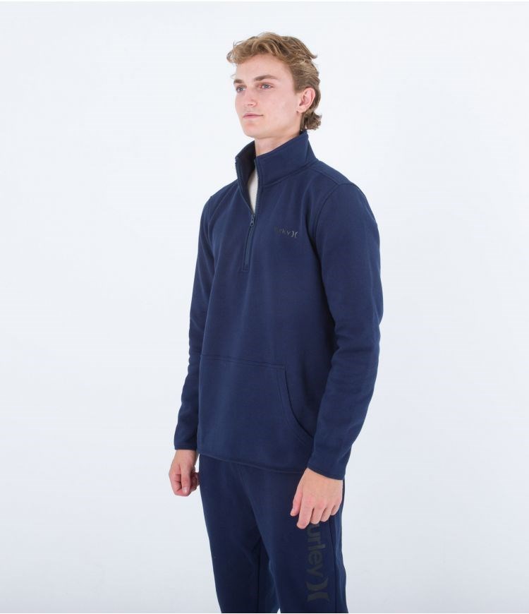 Hurley Sweatshirt 1/4 Zip One & Only Pista Obsidian | XQYNZE-436