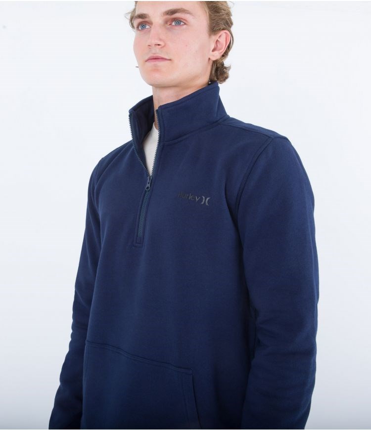 Hurley Sweatshirt 1/4 Zip One & Only Pista Obsidian | XQYNZE-436