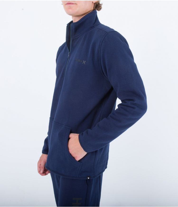 Hurley Sweatshirt 1/4 Zip One & Only Pista Obsidian | XQYNZE-436