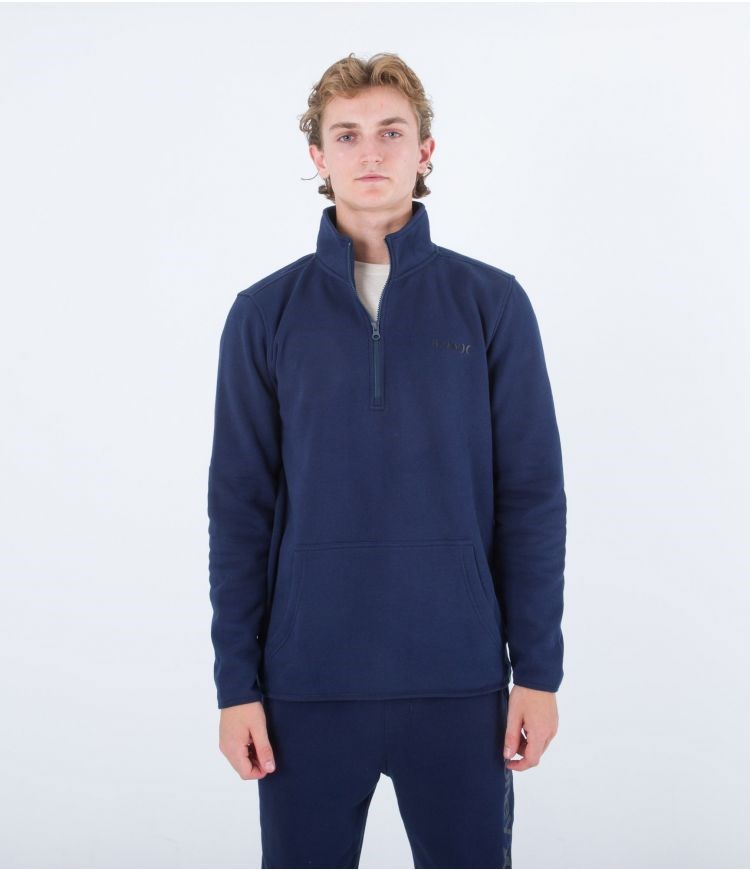 Hurley Sweatshirt 1/4 Zip One & Only Pista Obsidian | XQYNZE-436