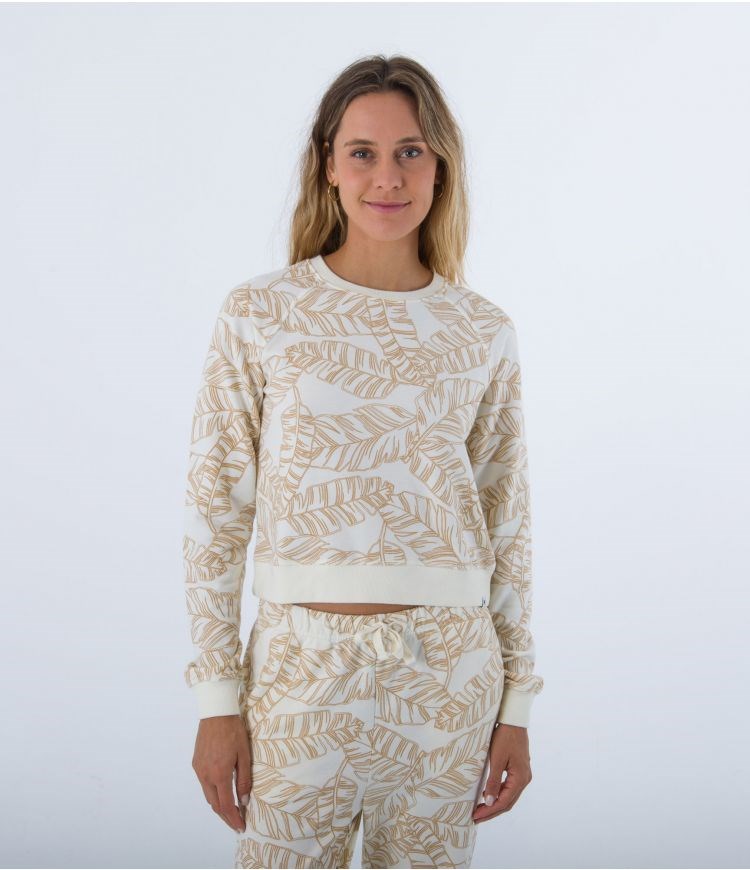 Hurley Sweatshirt Crew Neck Aop Verde Oliva | ROXUIJ-734