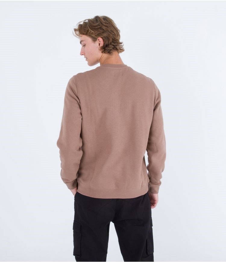 Hurley Sweatshirt Crew Neck Applique Taupe Haze | KTHBJX-452