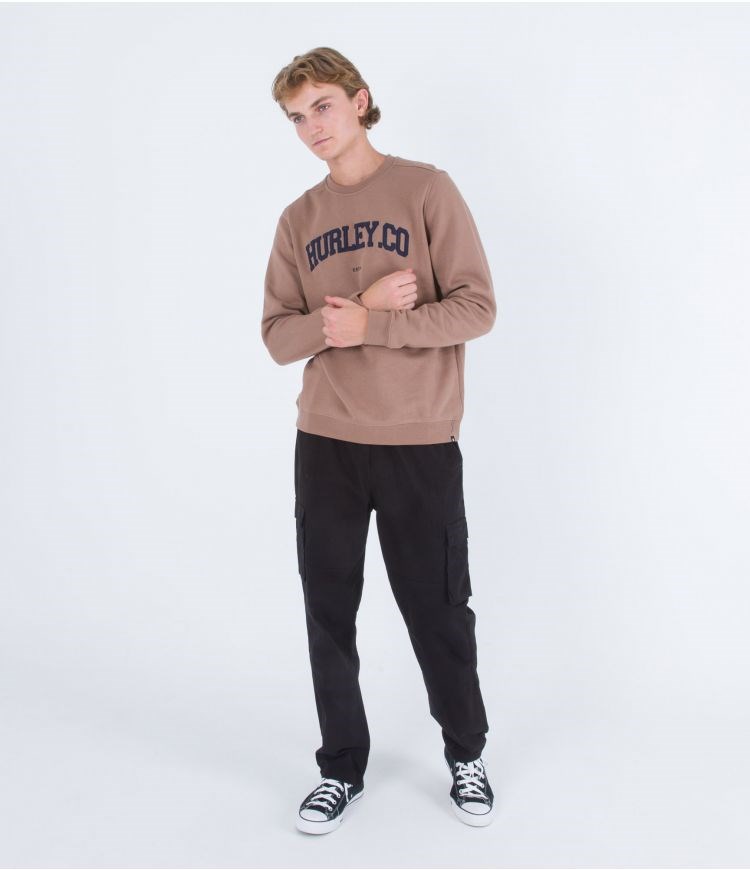 Hurley Sweatshirt Crew Neck Applique Taupe Haze | KTHBJX-452