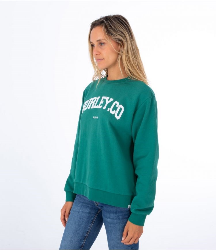 Hurley Sweatshirt Crew Neck Authentic Verdes | OJBYIE-457