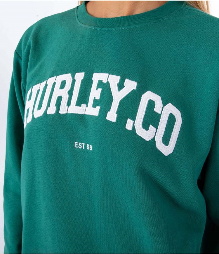 Hurley Sweatshirt Crew Neck Authentic Verdes | OJBYIE-457