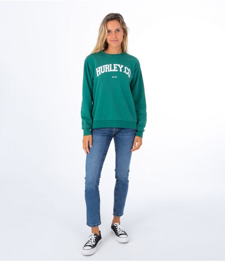 Hurley Sweatshirt Crew Neck Authentic Verdes | OJBYIE-457