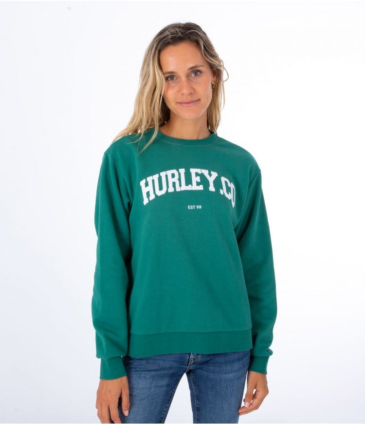 Hurley Sweatshirt Crew Neck Authentic Verdes | OJBYIE-457