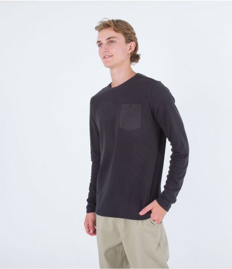 Hurley Sweatshirt Crew Neck Felton Thermal Crew Negros | UWJENL-815