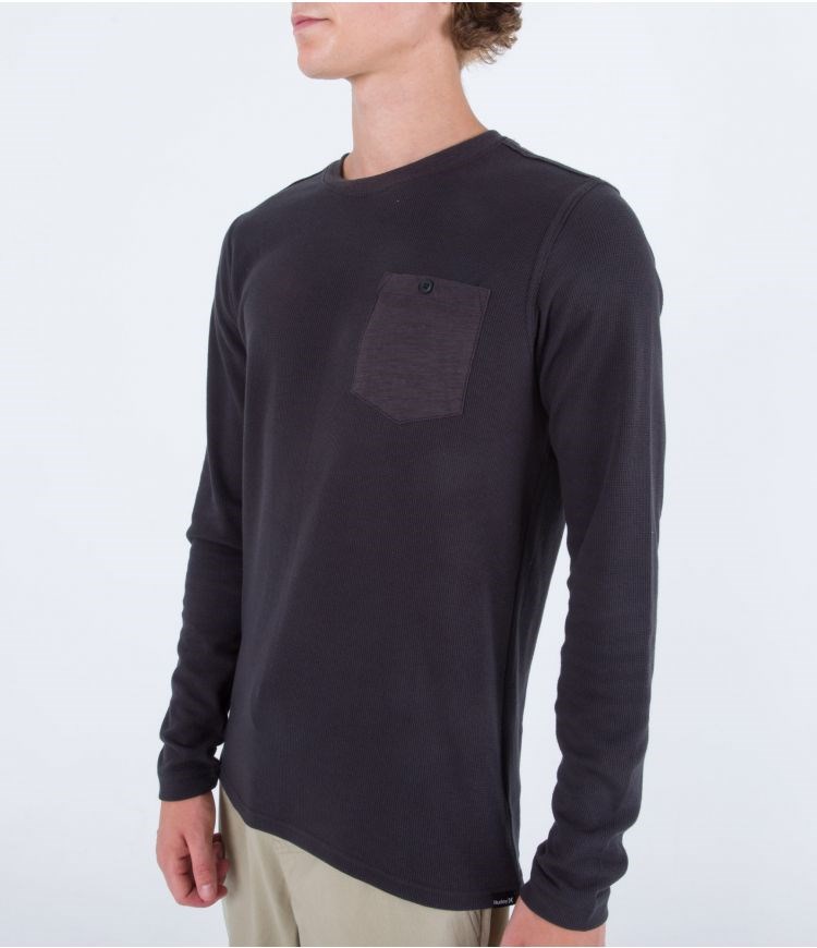 Hurley Sweatshirt Crew Neck Felton Thermal Crew Negros | UWJENL-815