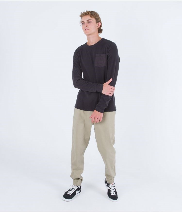 Hurley Sweatshirt Crew Neck Felton Thermal Crew Negros | UWJENL-815