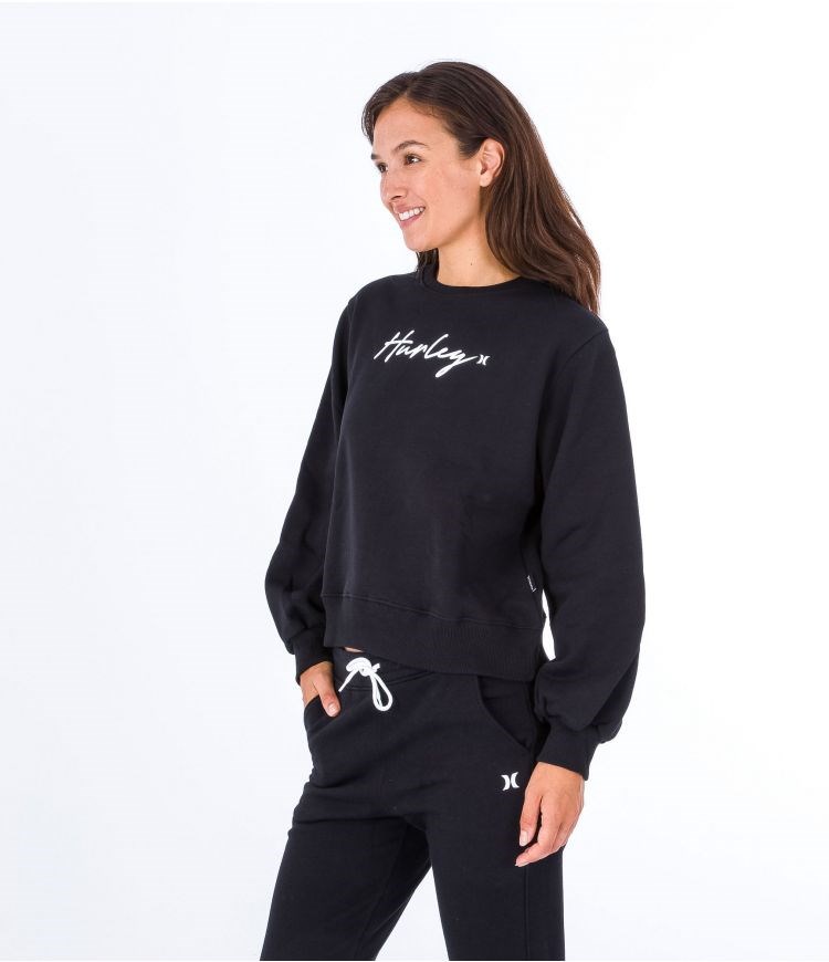 Hurley Sweatshirt Crew Neck Oceancare O&o Script Negros | RFKVML-491