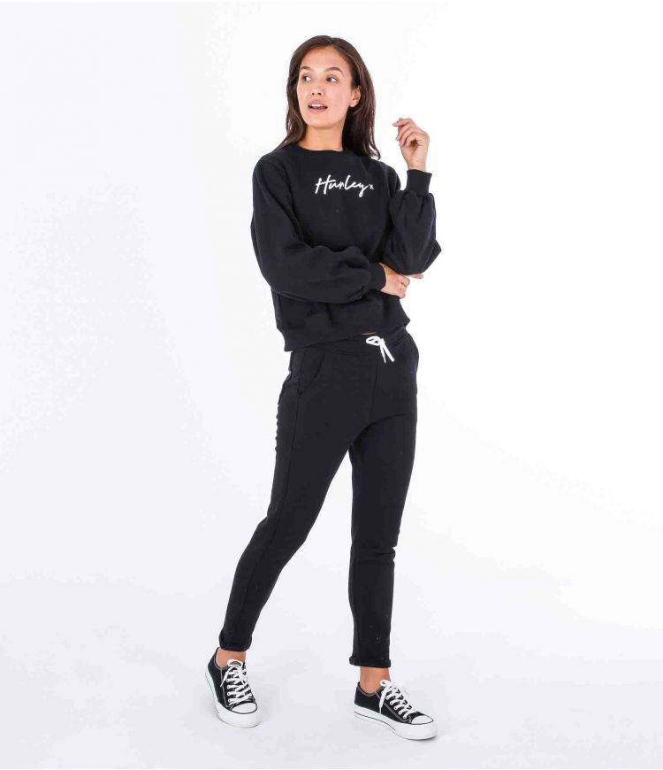 Hurley Sweatshirt Crew Neck Oceancare O&o Script Negros | RFKVML-491