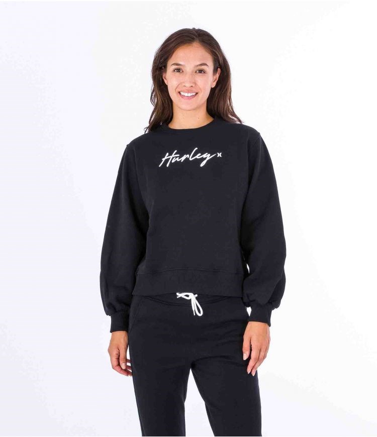 Hurley Sweatshirt Crew Neck Oceancare O&o Script Negros | RFKVML-491