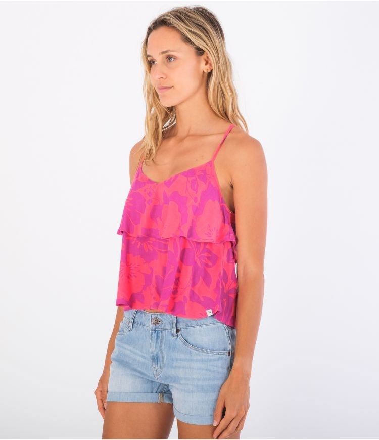 Hurley T-shirt Corta Sleeve Ali Layered Hawaiian Garden | LEGQWO-462
