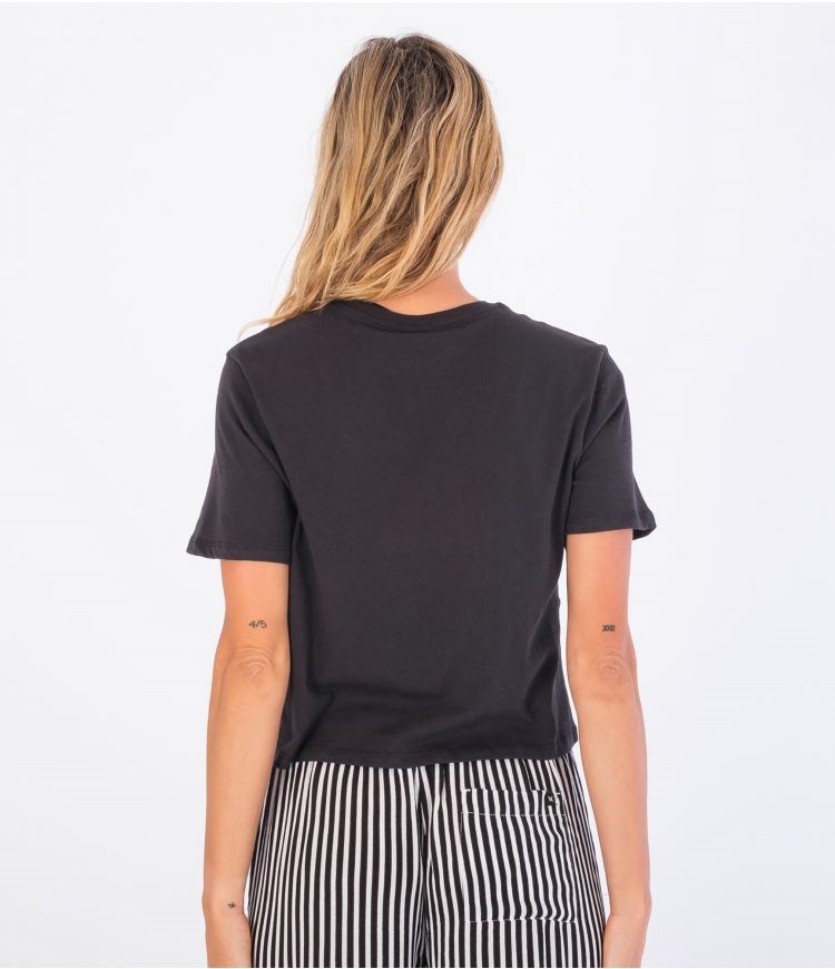 Hurley T-shirt Corta Sleeve Bgs Cropped Crew Caviar | DEQWCH-715