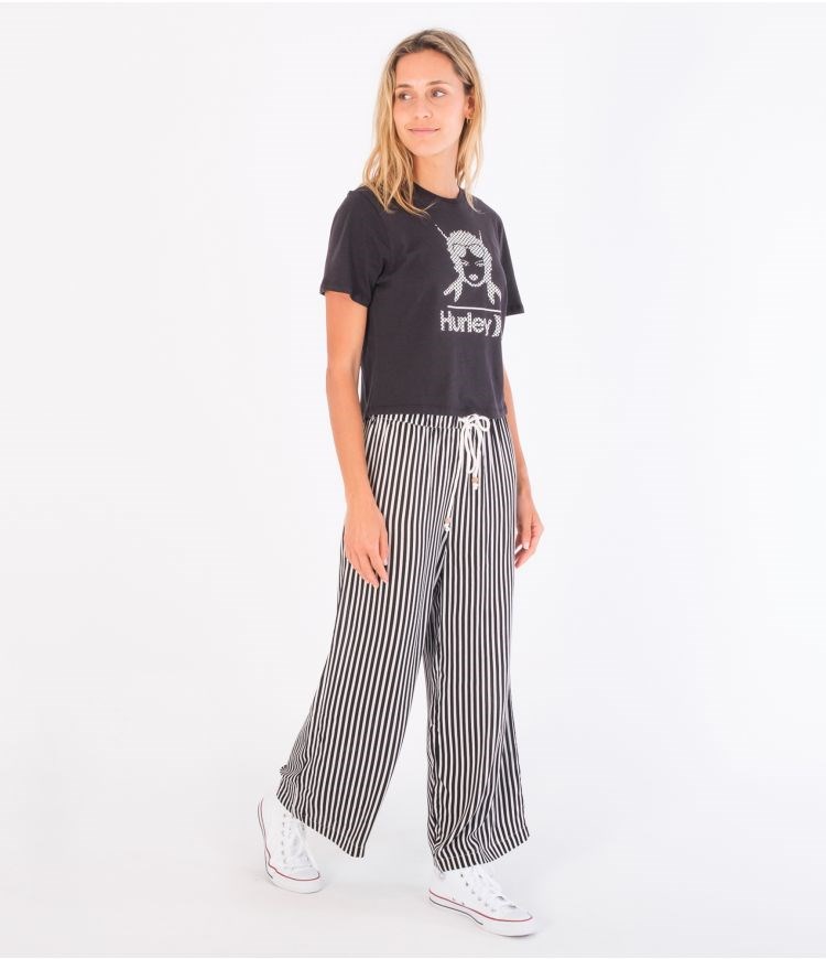 Hurley T-shirt Corta Sleeve Bgs Cropped Crew Caviar | DEQWCH-715