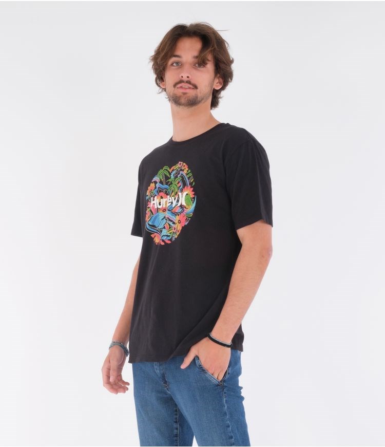 Hurley T-shirt Corta Sleeve Evd Wash Paradise Trip Negros | GCKSBM-726
