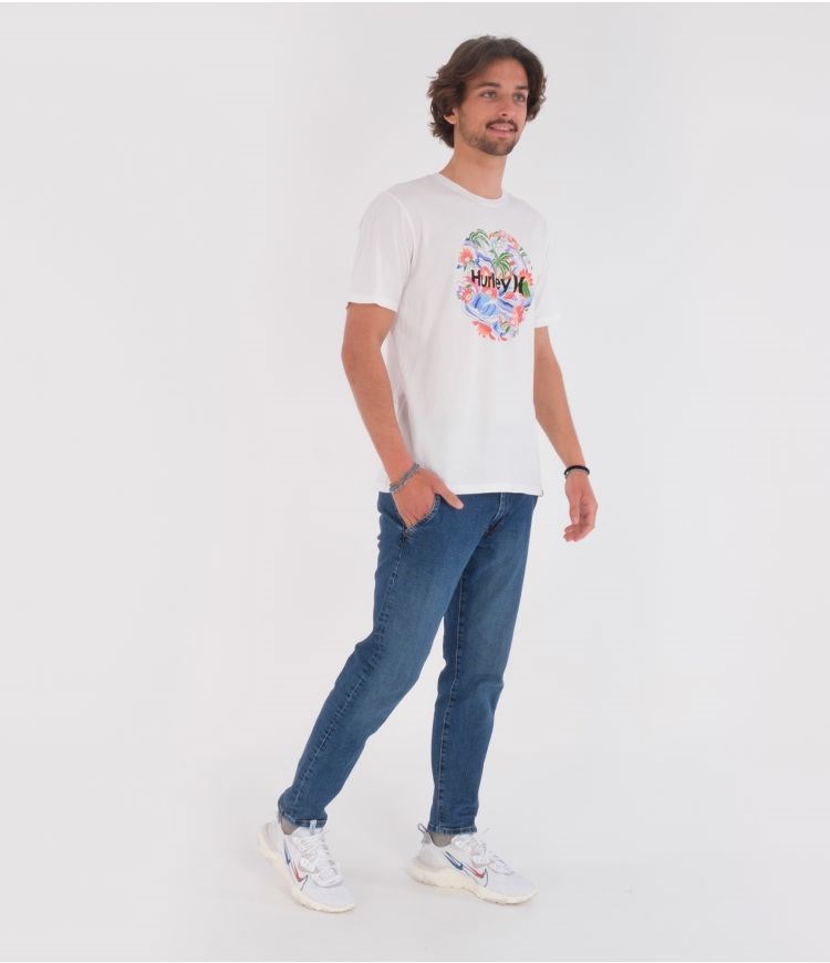 Hurley T-shirt Corta Sleeve Evd Wash Paradise Trip Blancos | GZSFKT-026