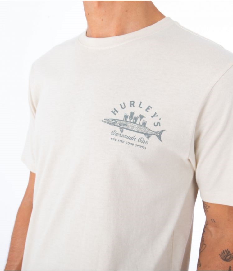 Hurley T-shirt Corta Sleeve Everyday Baracuda Bar Bone | TBQENR-058
