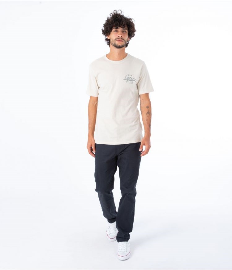 Hurley T-shirt Corta Sleeve Everyday Baracuda Bar Bone | TBQENR-058
