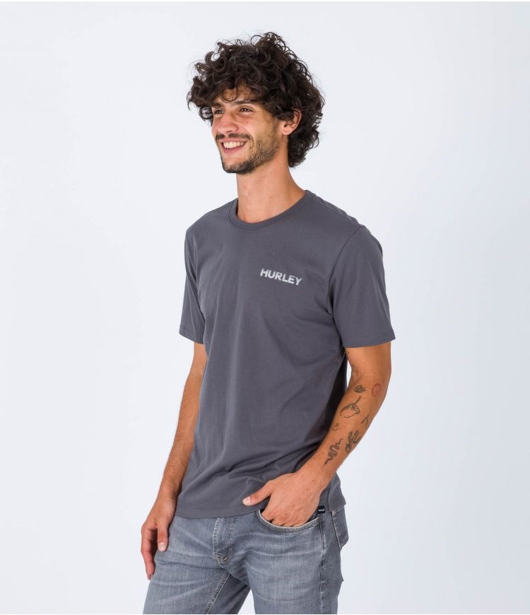 Hurley T-shirt Corta Sleeve Everyday Explore Reflector Grises | BLUVTW-951