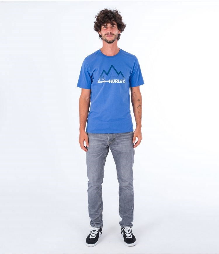 Hurley T-shirt Corta Sleeve Everyday Explore Mountain Man Azules | GZYSAF-356