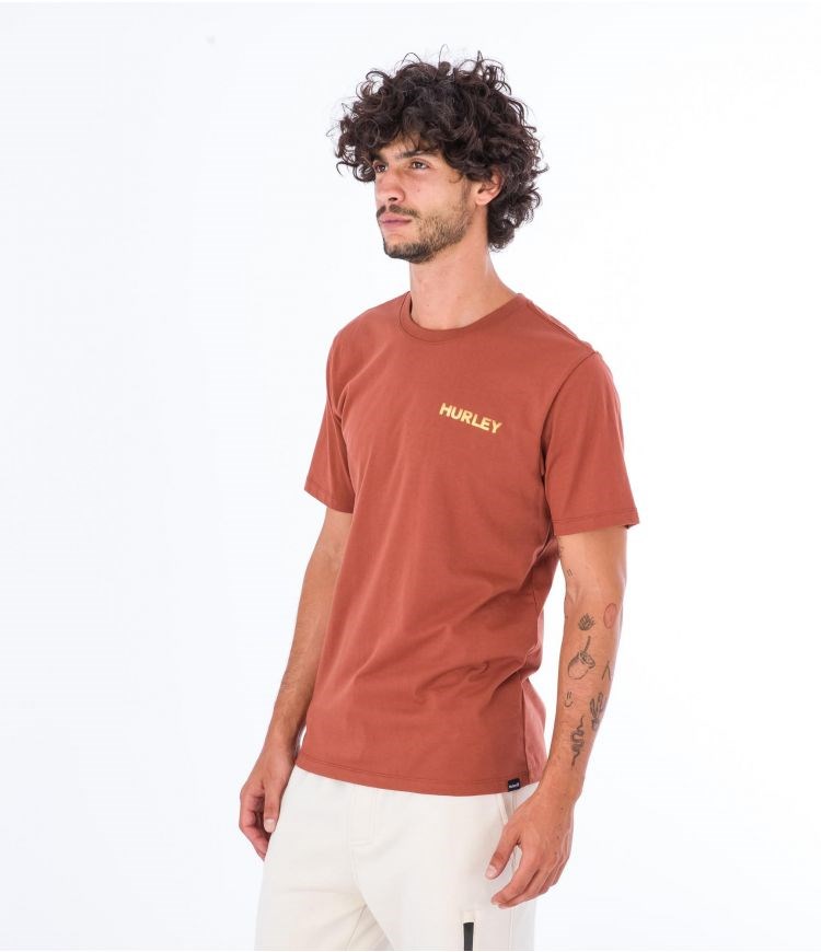 Hurley T-shirt Corta Sleeve Everyday Explore Reflector Zion Rust | IEXJRZ-897