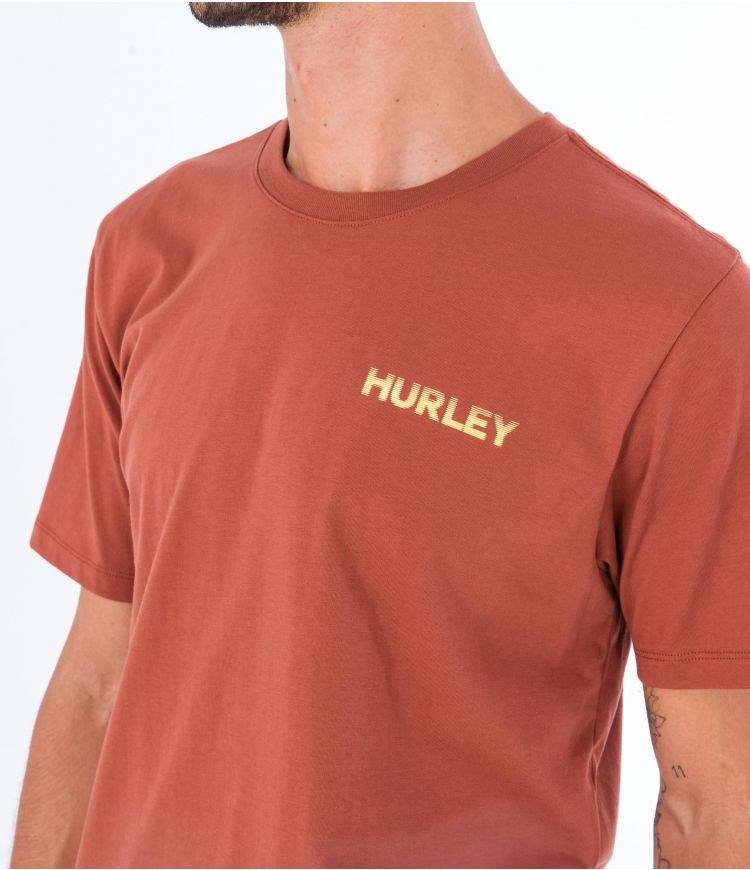 Hurley T-shirt Corta Sleeve Everyday Explore Reflector Zion Rust | IEXJRZ-897