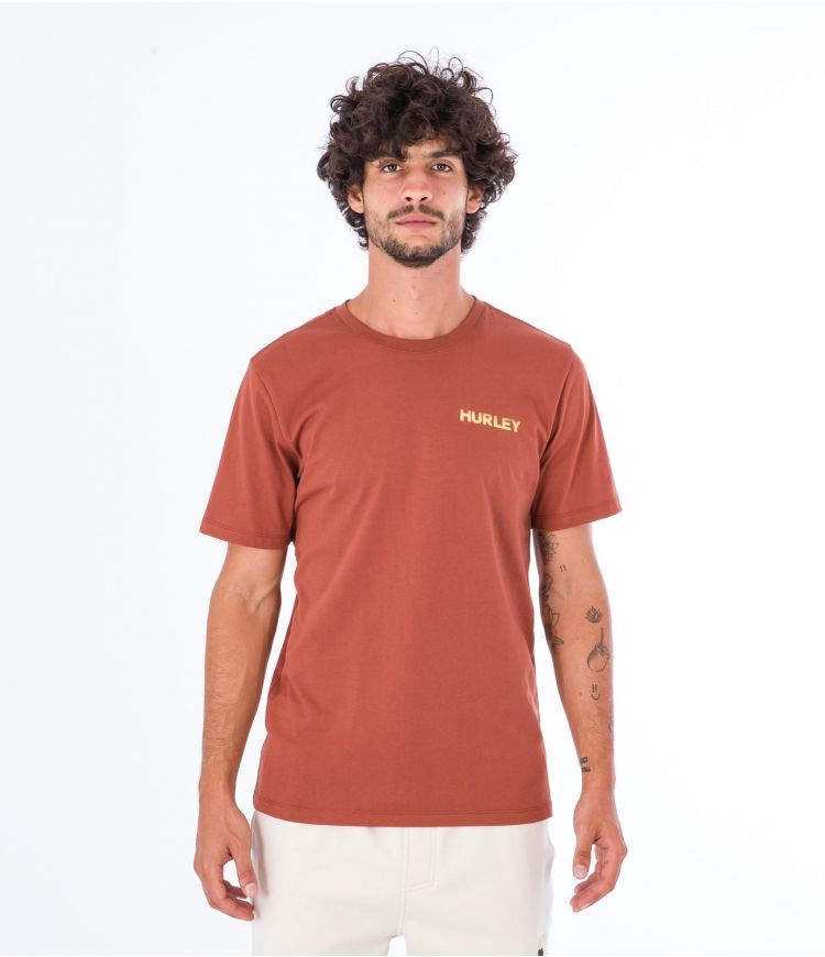 Hurley T-shirt Corta Sleeve Everyday Explore Reflector Zion Rust | IEXJRZ-897