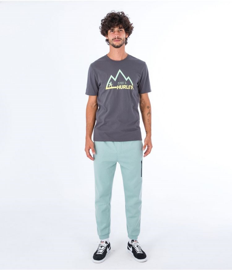 Hurley T-shirt Corta Sleeve Everyday Explore Mountain Man Grises | OTIJLV-813