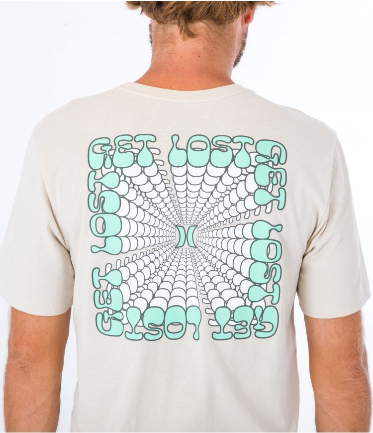Hurley T-shirt Corta Sleeve Everyday Explore Lost Square Bone | ZKQBDM-298