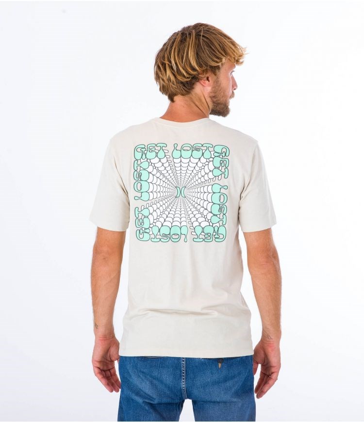 Hurley T-shirt Corta Sleeve Everyday Explore Lost Square Bone | ZKQBDM-298