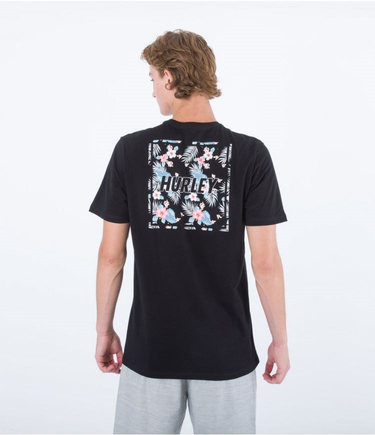 Hurley T-shirt Corta Sleeve Everyday Four Corners Negros | QDIYLU-178