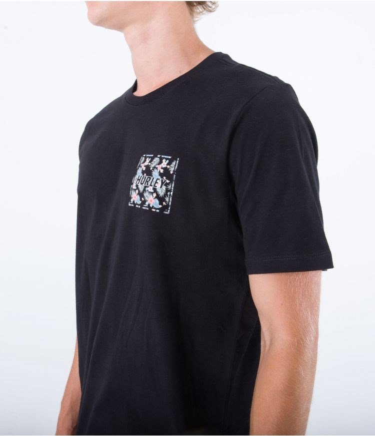 Hurley T-shirt Corta Sleeve Everyday Four Corners Negros | QDIYLU-178