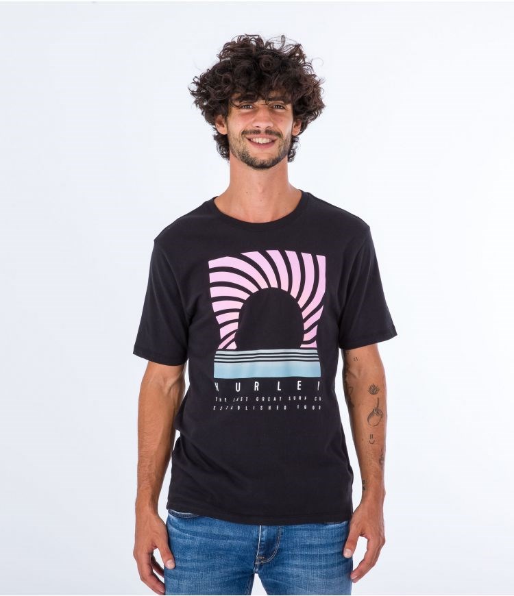 Hurley T-shirt Corta Sleeve Everyday Horizon Negros | QOLARC-620