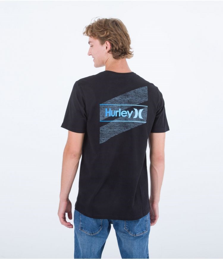 Hurley T-shirt Corta Sleeve Everyday O&o Slashed Negros | FSUMPC-074