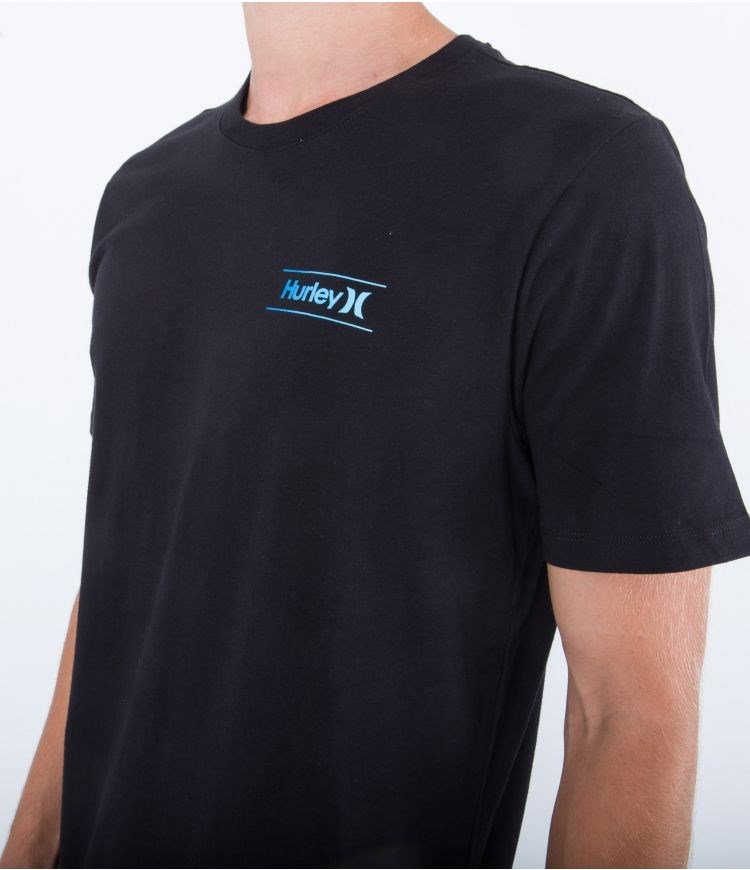 Hurley T-shirt Corta Sleeve Everyday O&o Slashed Negros | FSUMPC-074